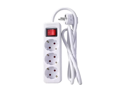 مشترك طاقة ALLROAD 3-Outlet ألماني من النوع F Schuko، 3680 وات 16 أمبير، مفتاح تشغيل/إيقاف